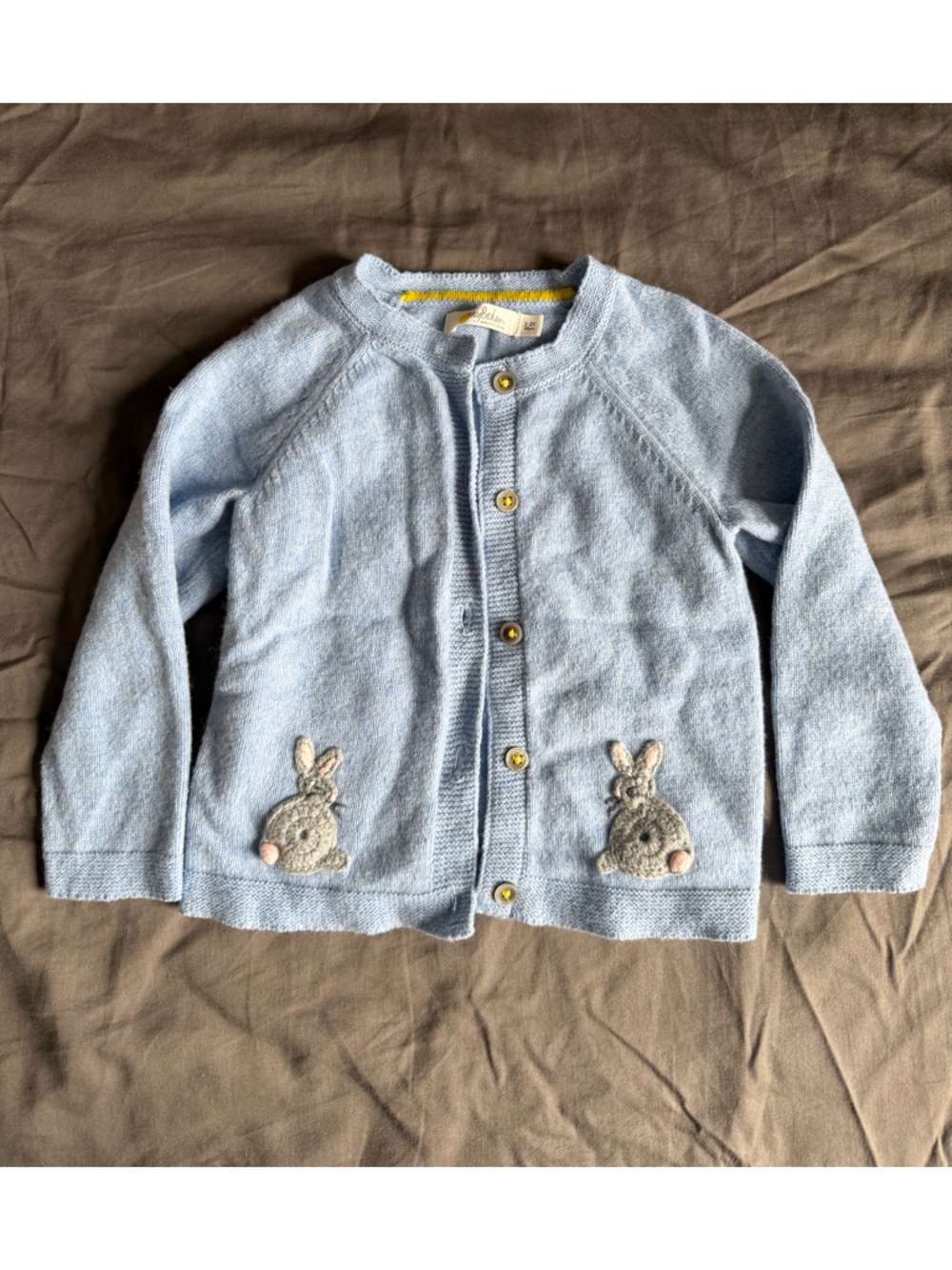Mini Boden Light Blue Bunny Cardigan